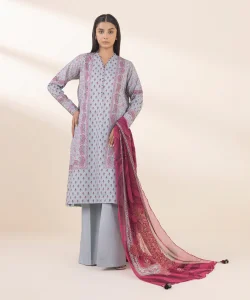 Sapphire 3-Piece Printed Cotton Suit