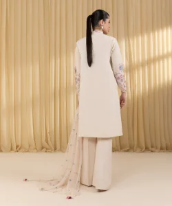 Sapphire 3-Piece Embroidered Cotton Suit