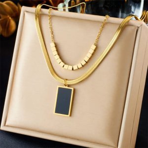 Gold Layered Stainless Steel Necklace – Modern Minimalist