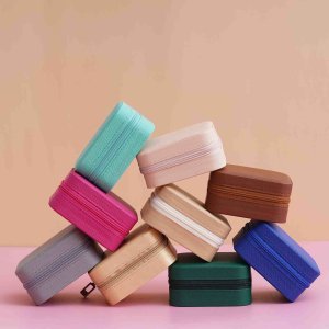 Mini Jewellery Organizer Box – Portable Travel Jewellery Storage Case with Ring, Earring & Necklace Compartments