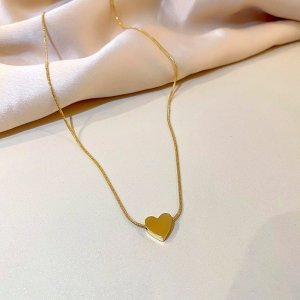 Classic Heart Charm Necklace – Durable Stainless Steel Gold Chain