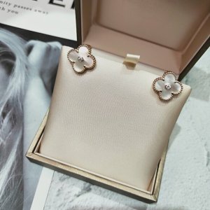 Van Cleef Stainless Steel Clover Stud