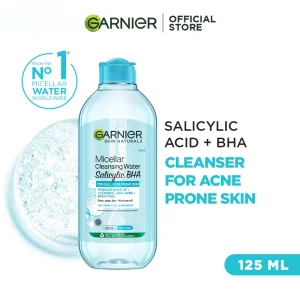 Garnier Salicylic BHA Micellar Water – 125ml for Acne-Prone Skin