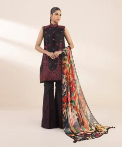 Sapphire 3 Piece - Embroidered Cotton Suit