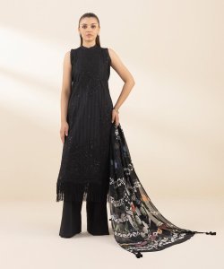 Sapphire 3 Piece - Embroidered Dobby Suit