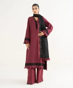 Sapphire 3 Piece - Embroidered Cotton Jacquard Suit