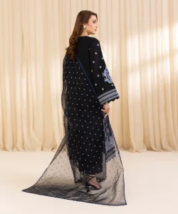 Sapphire 3 Piece - Embroidered Karandi Suit
