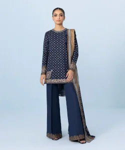 Sapphire 3 Piece - Embroidered Cambric Suit