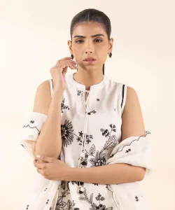 Sapphire 3 Piece - Embroidered Cotton Jacquard Suit