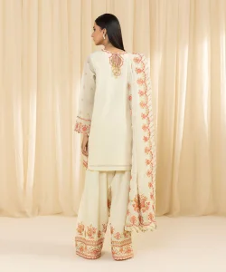 Sapphire 3 Piece - Embroidered Karandi Suit