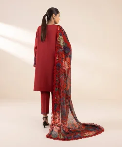 Sapphire 3 Piece - Embroidered Cotton Satin Suit