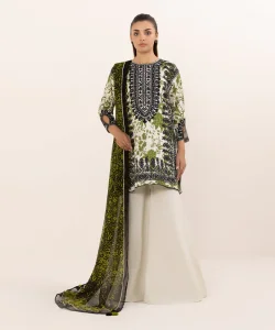 Sapphire 3 Piece - Embroidered Cotton Suit