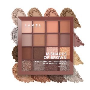 Lamel 16 Shades of Brown Eyeshadow Palette 16g – Versatile Eye Makeup Kit