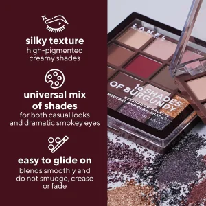 Lamel 16 Shades Burgundy Palette – Matte & Shimmer