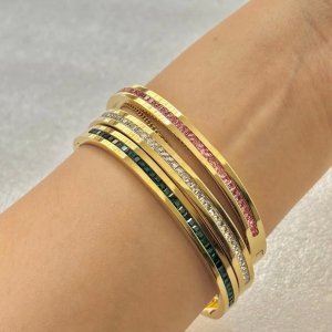 Panthom Stainless Steel Stone Cuff Bracelet