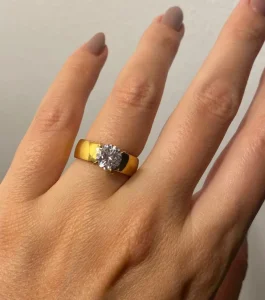 Stainless Steel Solitaire Statement Ring